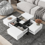 Unique Design Coffee Table with 4 Hidden Storage Compartments